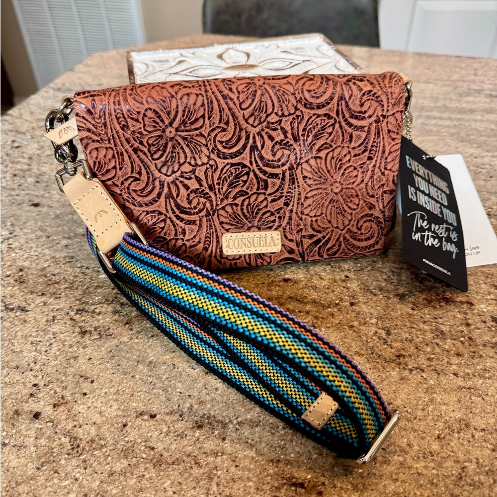 Consuela Uptown Sally, brand new with tags. Super-soft tooled leather.